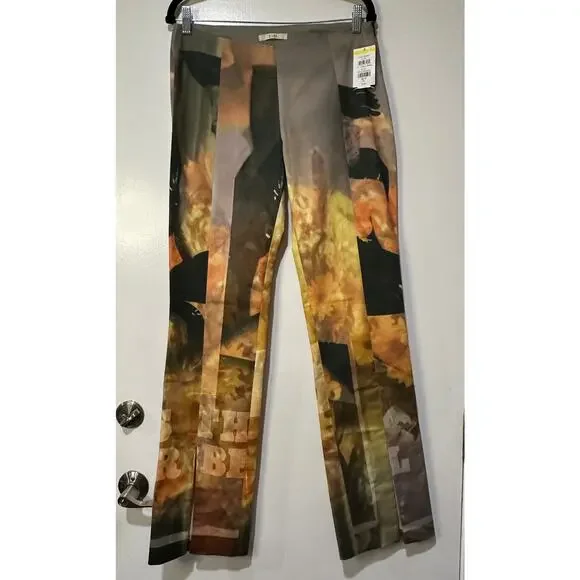 Elliss Orange Sunflower Jeans Print Multi Graphic Size Large NWT Organic Cotton